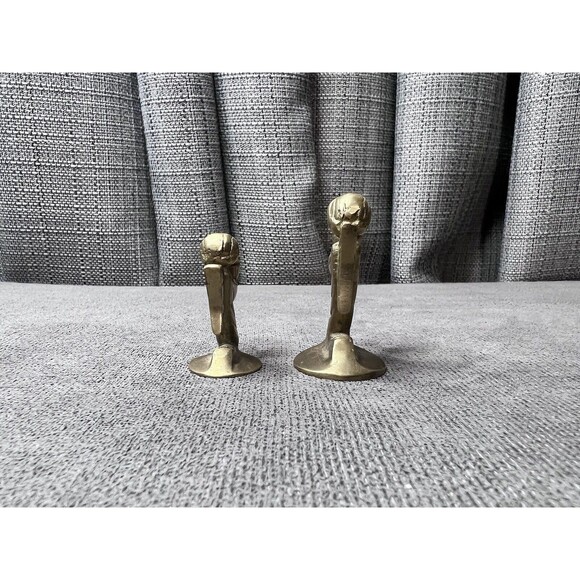 Vtg Brass Kneeling Angels Mini Small Candle Holders Incense Lot of 2 - Picture 4 of 6
